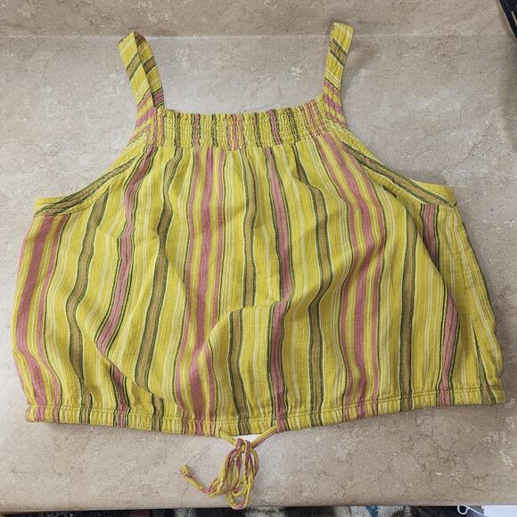 PrAna Little Palm Cami XL Leapfrog Striped Smocked Top Colorful Preppy Coastal - Picture 6 of 8